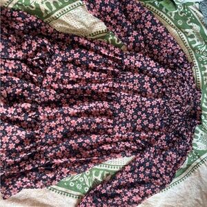 Floral Pink and Black Dress
